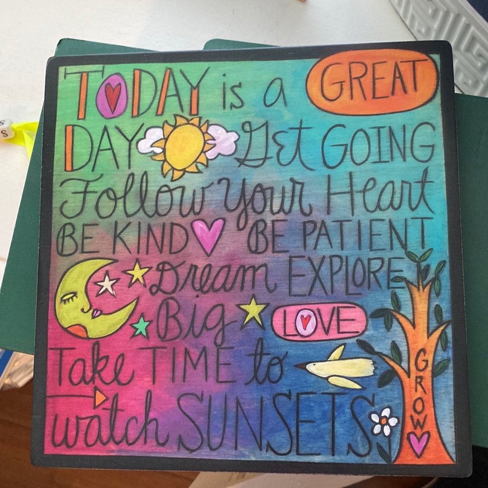 Life tips plaque.